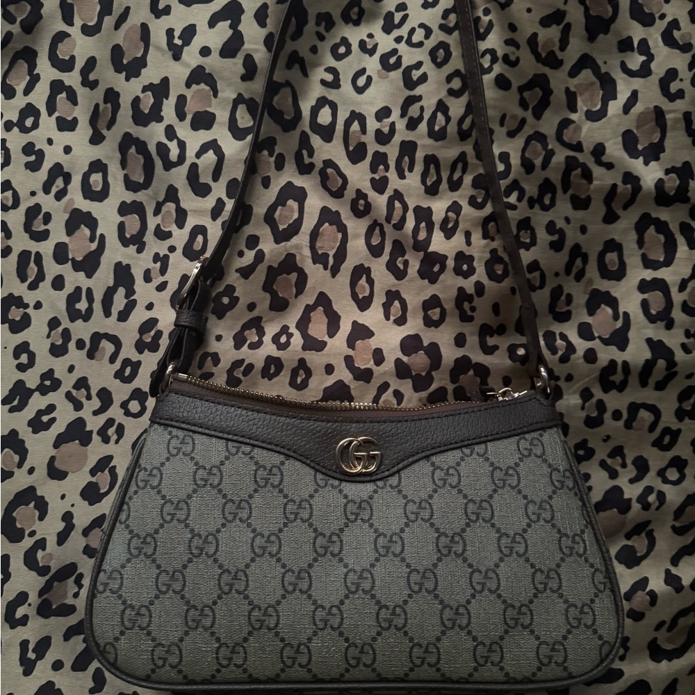 Gucci Black and Gray Monogram Clutch